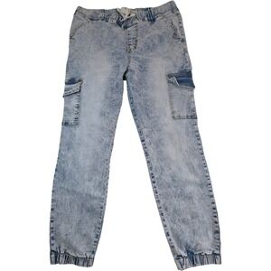 Celebrity Ace Jogger Jeans Girls 14 Blue Acid Wash Cargo Pants Excellent